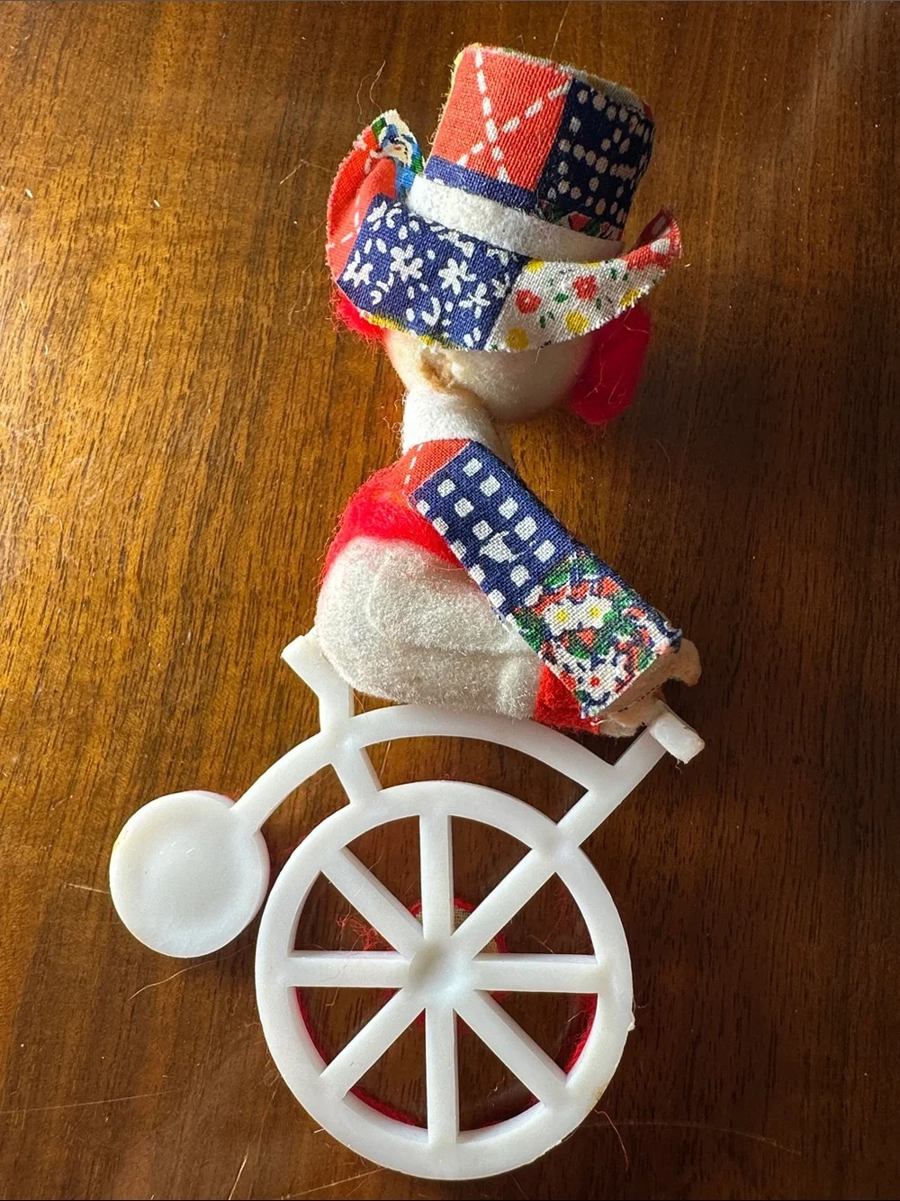 Vintage Clown Riding A Plastic Tricycle Ornament